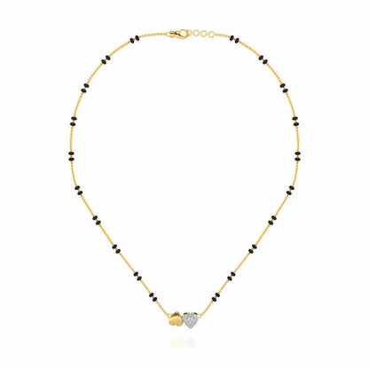Hold Hearts Silver Mangalsutra - Yellow Gold - Image 3