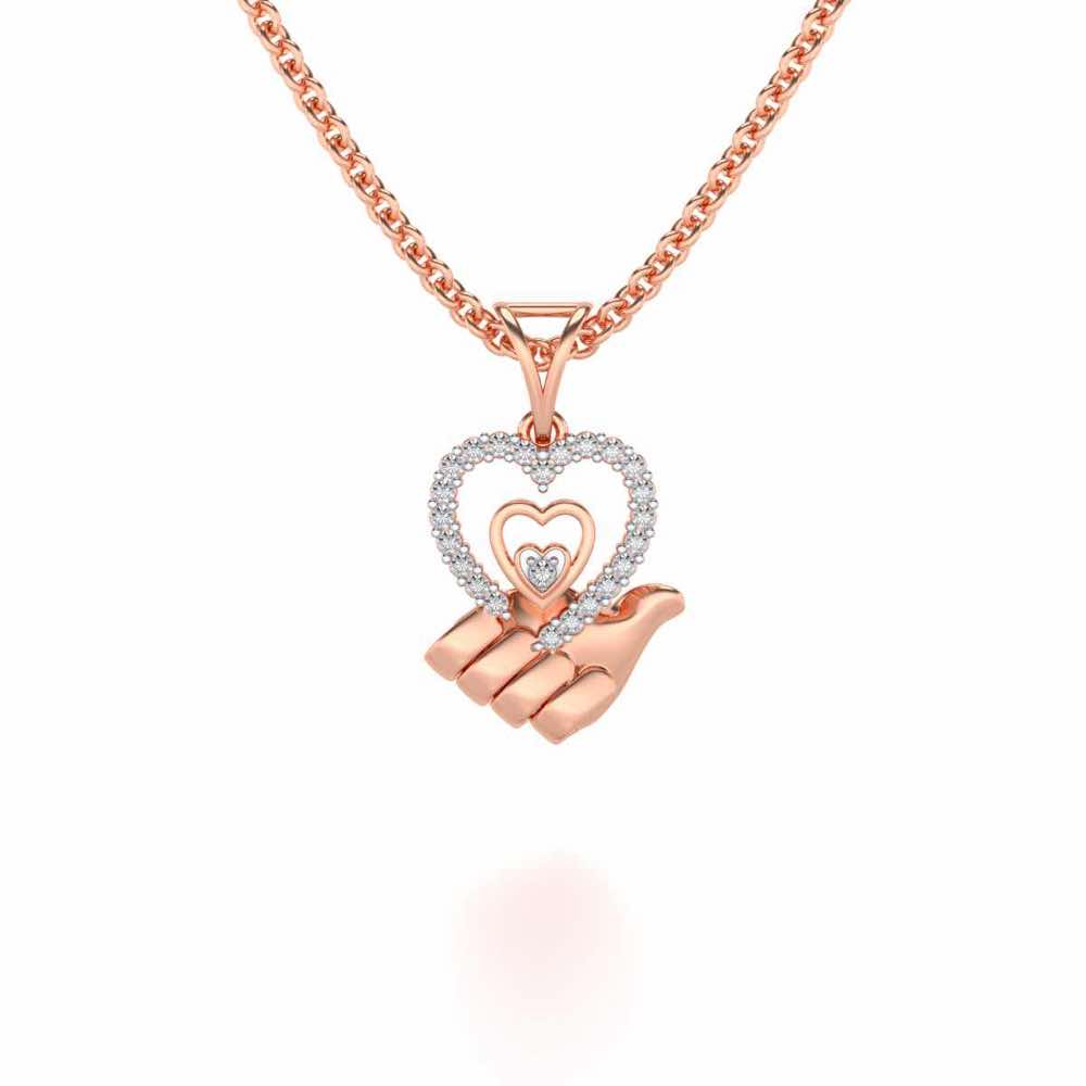 Hold Me Silver Pendant - Rose Gold - Image 1