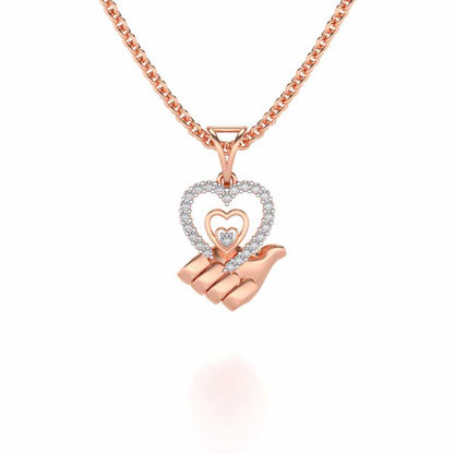 Hold Me Silver Pendant - Rose Gold - Image 1