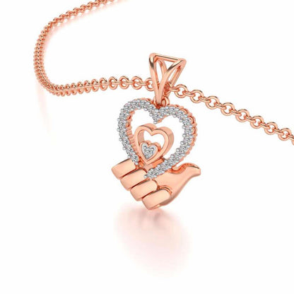 Hold Me Silver Pendant - Rose Gold - Image 2