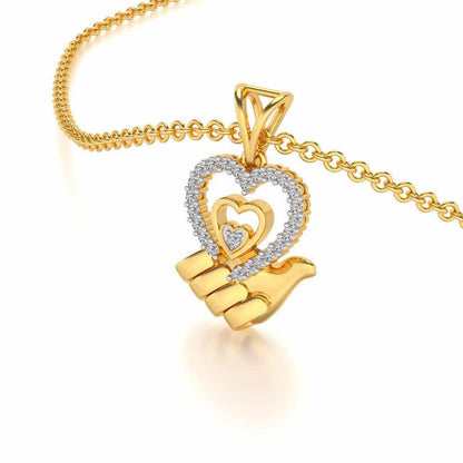 Hold Me Silver Pendant - Yellow Gold - Image 2