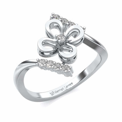 Hold The Flower Silver Ring - White Gold - Image 1