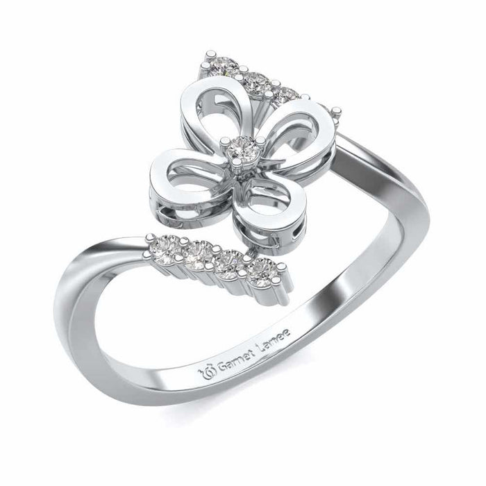 Hold The Flower Silver Ring - White Gold - Image 1