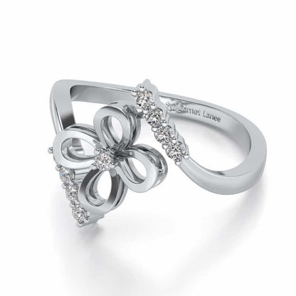 Hold The Flower Silver Ring - White Gold - Image 2