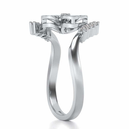 Hold The Flower Silver Ring - White Gold - Image 3