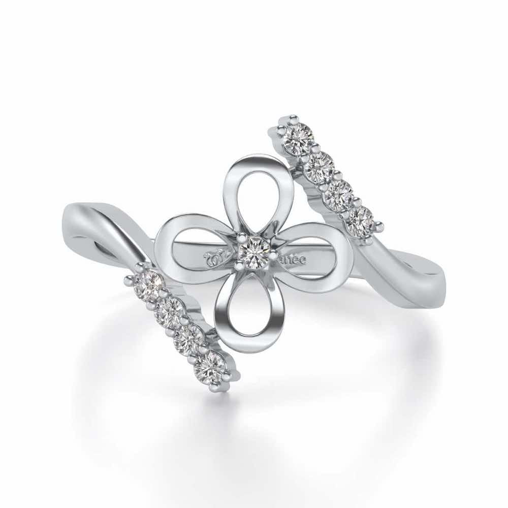 Hold The Flower Silver Ring - White Gold - Image 4