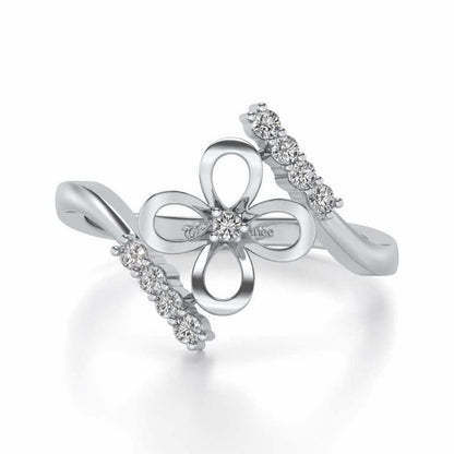 Hold The Flower Silver Ring - White Gold - Image 4