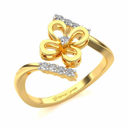 Hold The Flower Silver Ring - Yellow Gold - Image 1