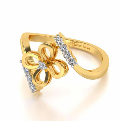Hold The Flower Silver Ring - Yellow Gold - Image 2