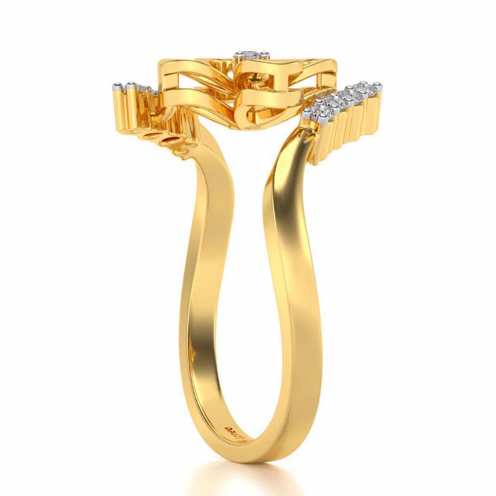 Hold The Flower Silver Ring - Yellow Gold - Image 3