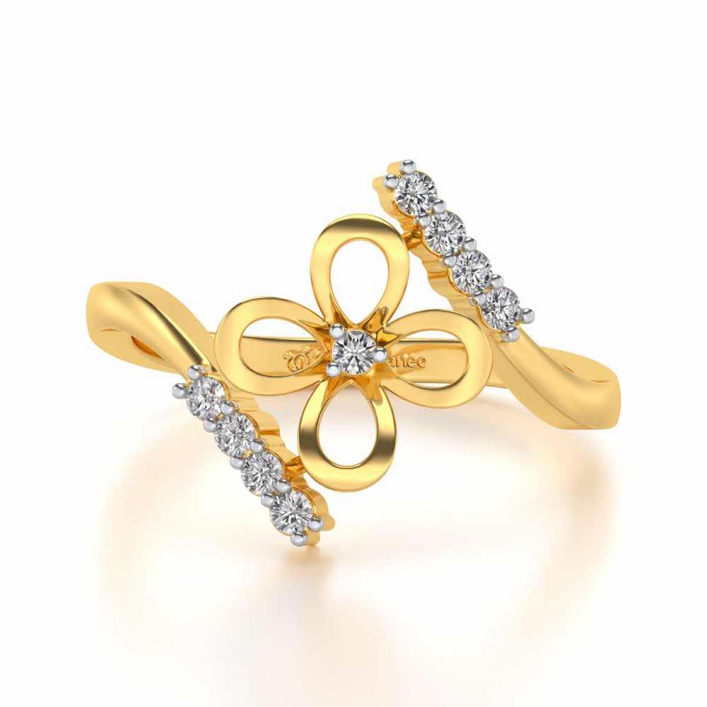 Hold The Flower Silver Ring - Yellow Gold - Image 4
