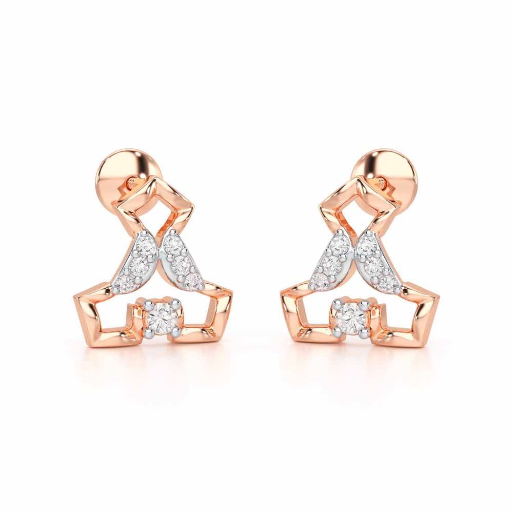 Holding Shine Silver Earrings - Rose Gold - Image 1