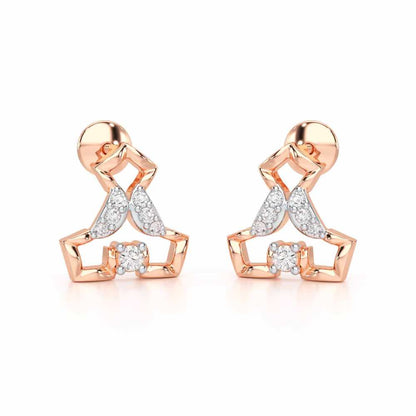 Holding Shine Silver Earrings - Rose Gold - Image 1