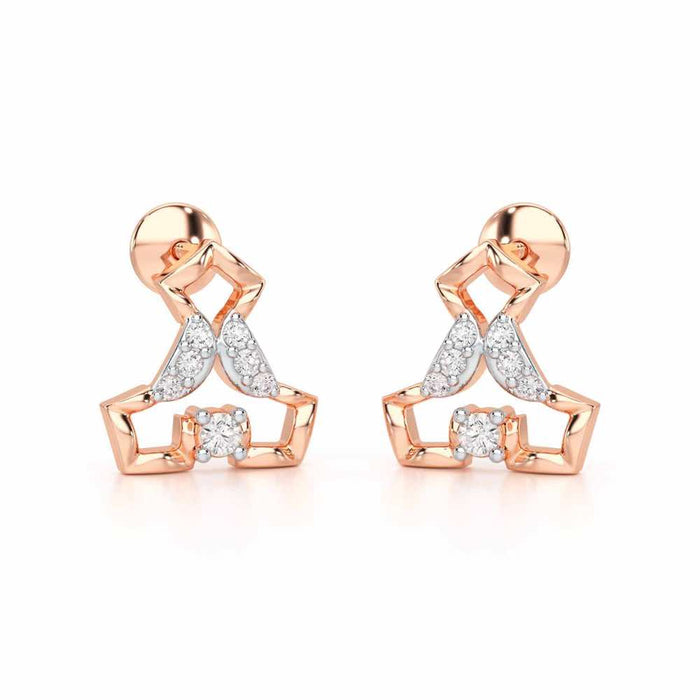 Holding Shine Silver Earrings - Rose Gold - Image 1