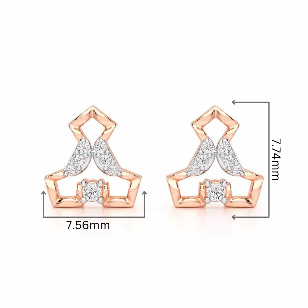 Holding Shine Silver Earrings - Rose Gold - Image 2