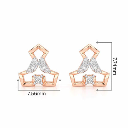 Holding Shine Silver Earrings - Rose Gold - Image 2