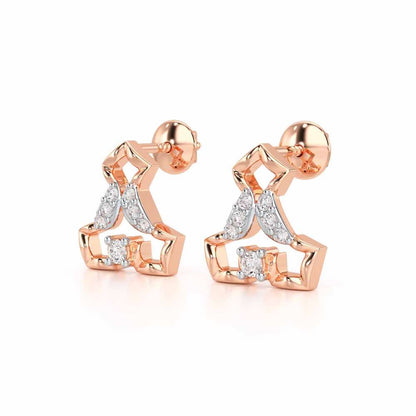 Holding Shine Silver Earrings - Rose Gold - Image 3