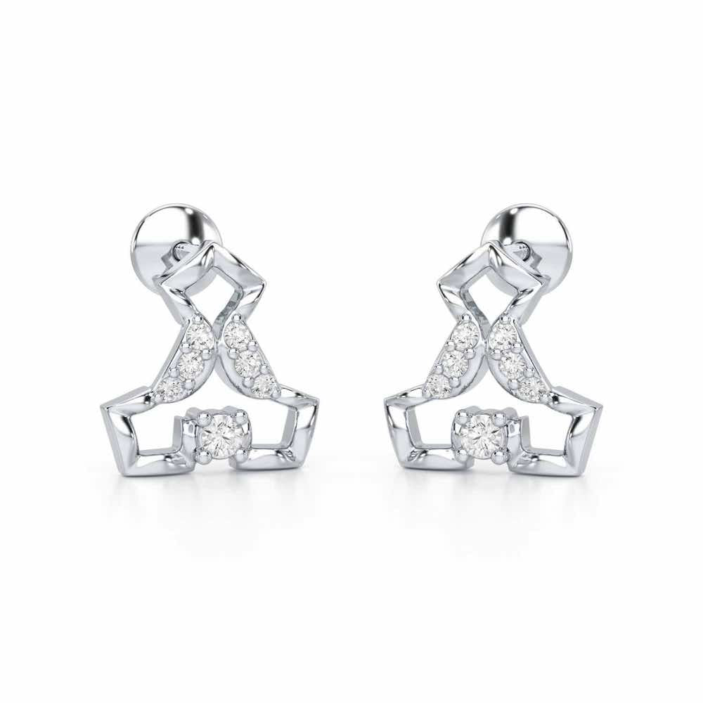 Holding Shine Silver Earrings - White Gold - Image 1