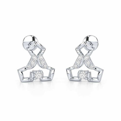 Holding Shine Silver Earrings - White Gold - Image 1