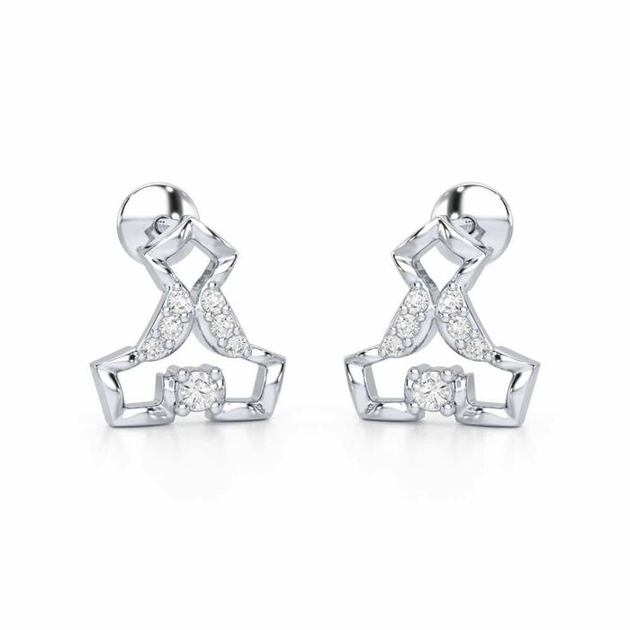 Holding Shine Silver Earrings - White Gold - Image 1