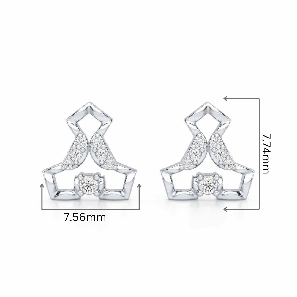 Holding Shine Silver Earrings - White Gold - Image 2