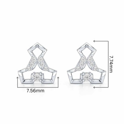 Holding Shine Silver Earrings - White Gold - Image 2