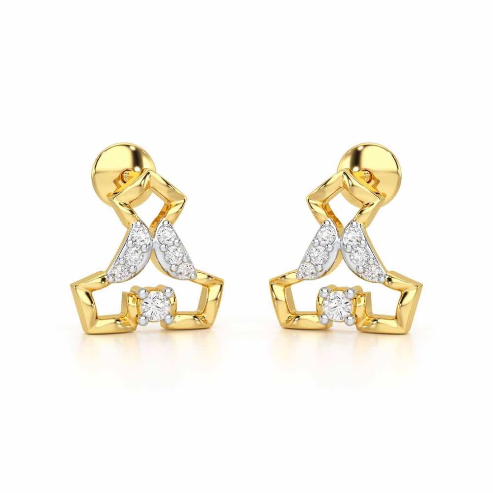 Holding Shine Silver Earrings - Yellow Gold - Image 1