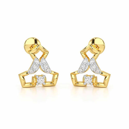 Holding Shine Silver Earrings - Yellow Gold - Image 1