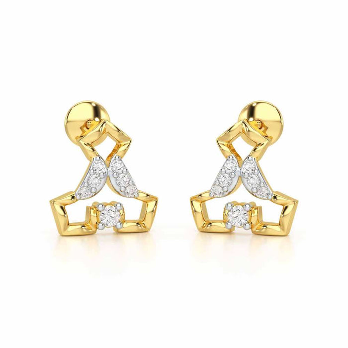 Holding Shine Silver Earrings - Yellow Gold - Image 1