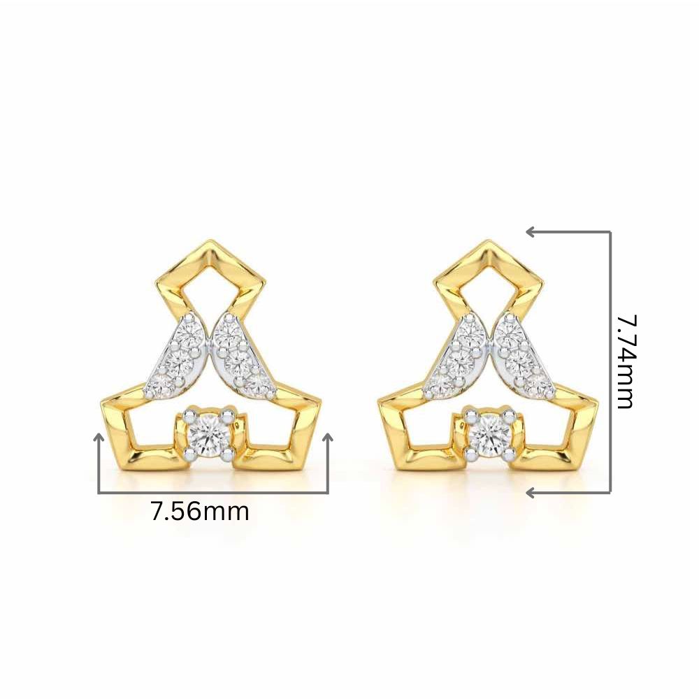 Holding Shine Silver Earrings - Yellow Gold - Image 2