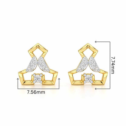 Holding Shine Silver Earrings - Yellow Gold - Image 2