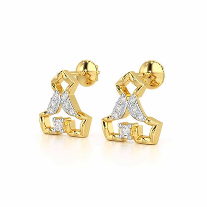 Holding Shine Silver Earrings - Yellow Gold - Image 3