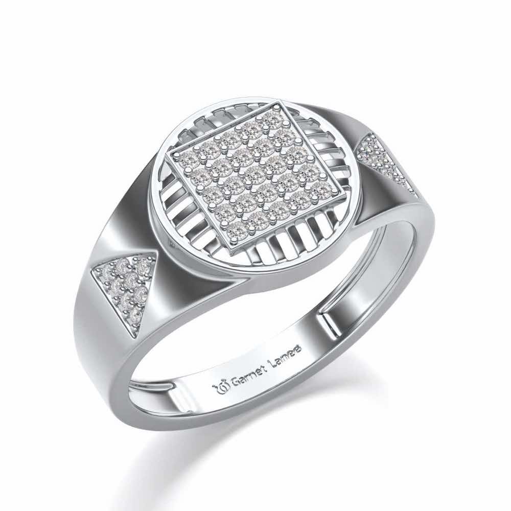 Holy Eye Silver Ring For Men - White Gold - Image 1