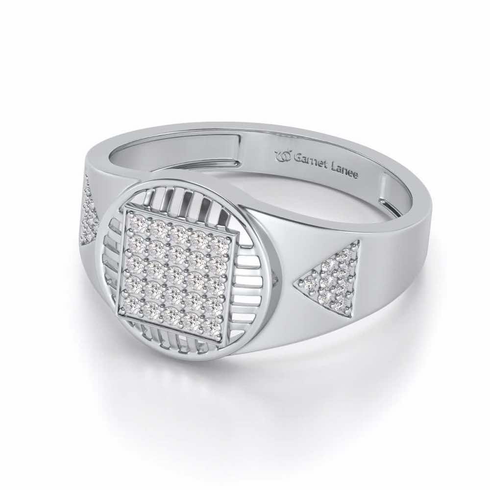 Holy Eye Silver Ring For Men - White Gold - Image 2