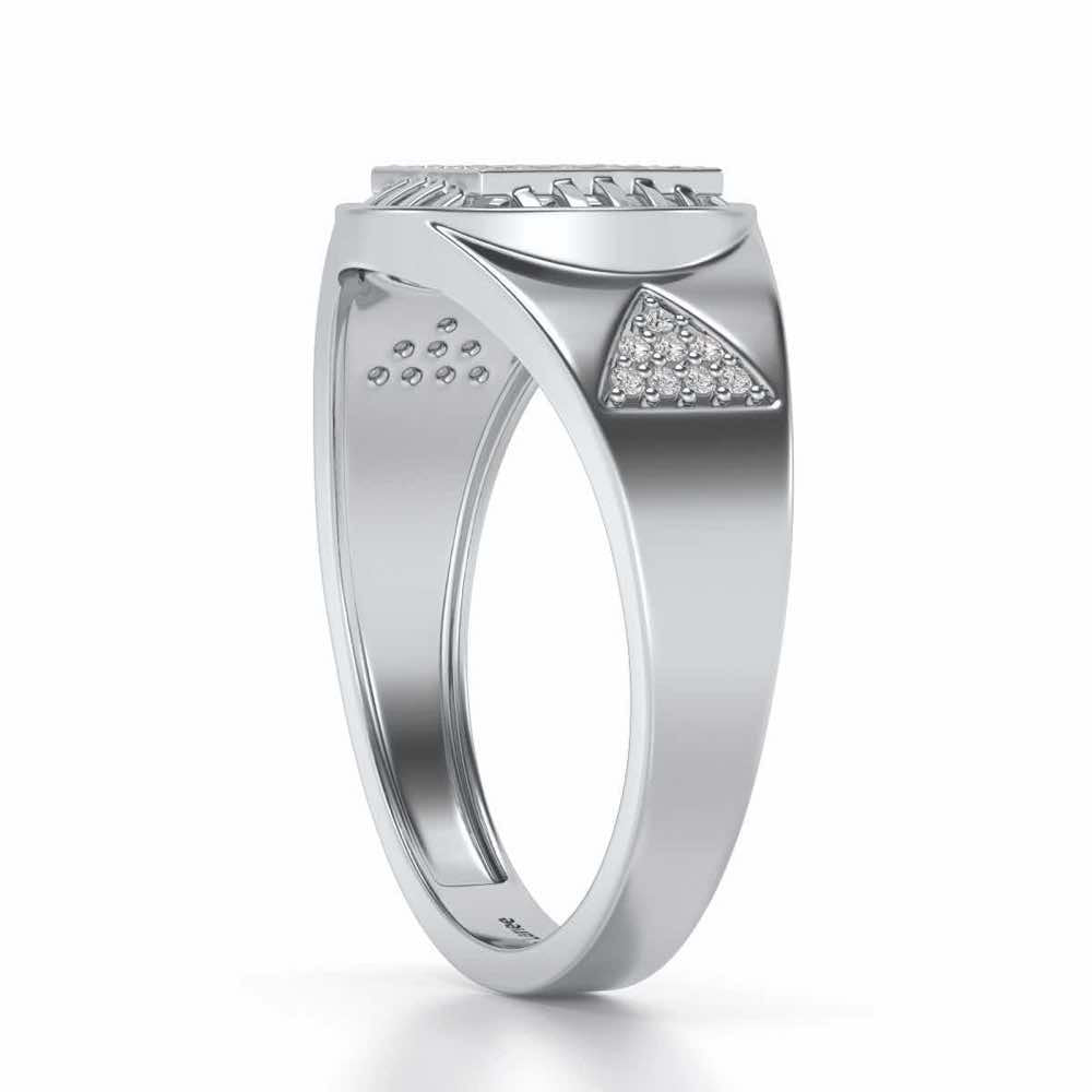 Holy Eye Silver Ring For Men - White Gold - Image 3