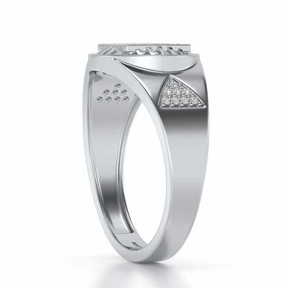 Holy Eye Silver Ring For Men - White Gold - Image 3