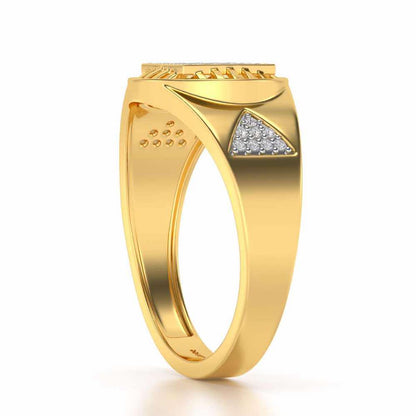 Holy Eye Silver Ring For Men - Yellow Gold - Image 3