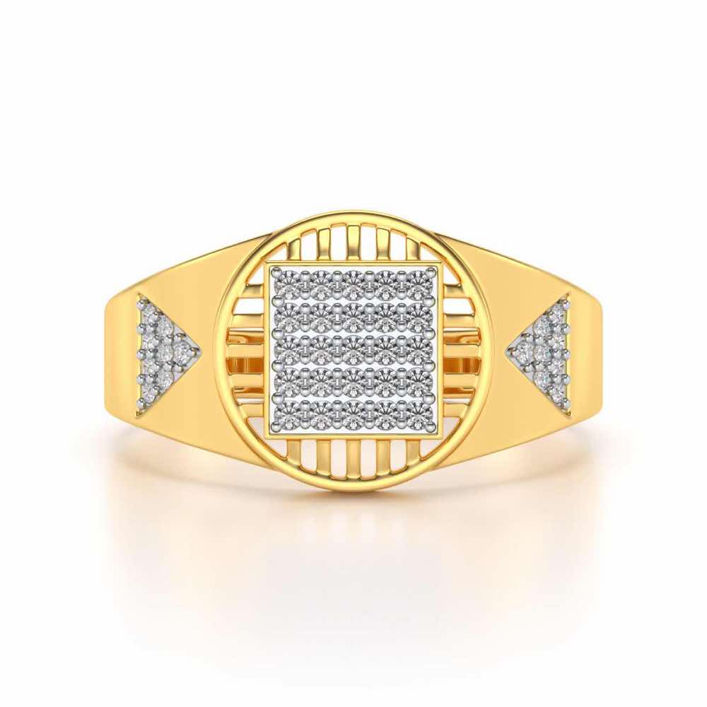 Holy Eye Silver Ring For Men - Yellow Gold - Image 4