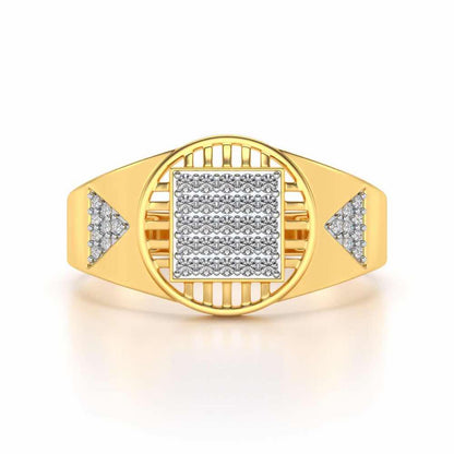 Holy Eye Silver Ring For Men - Yellow Gold - Image 4