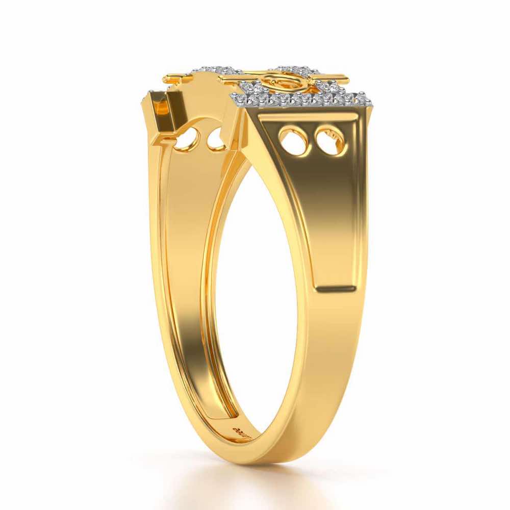 Holy Silver Ring For Men - Yellow Gold - Image 3