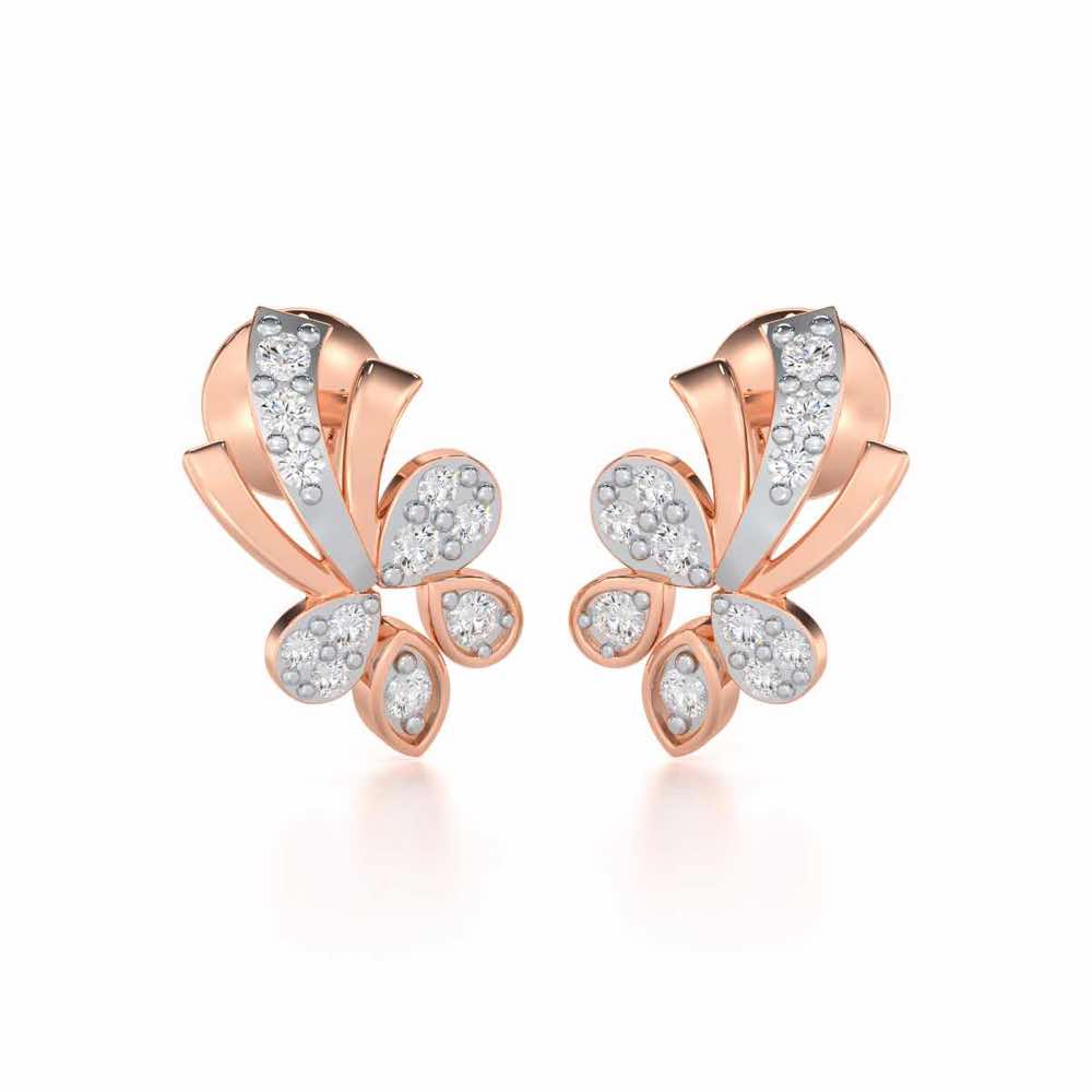 Holy Serenade Silver Stud Earrings - Rose Gold - Image 1