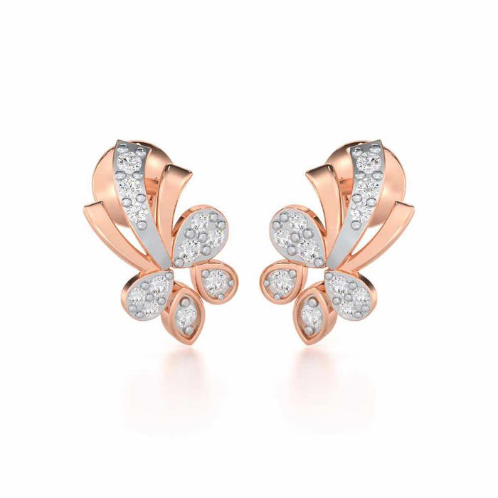 Holy Serenade Silver Stud Earrings - Rose Gold - Image 1