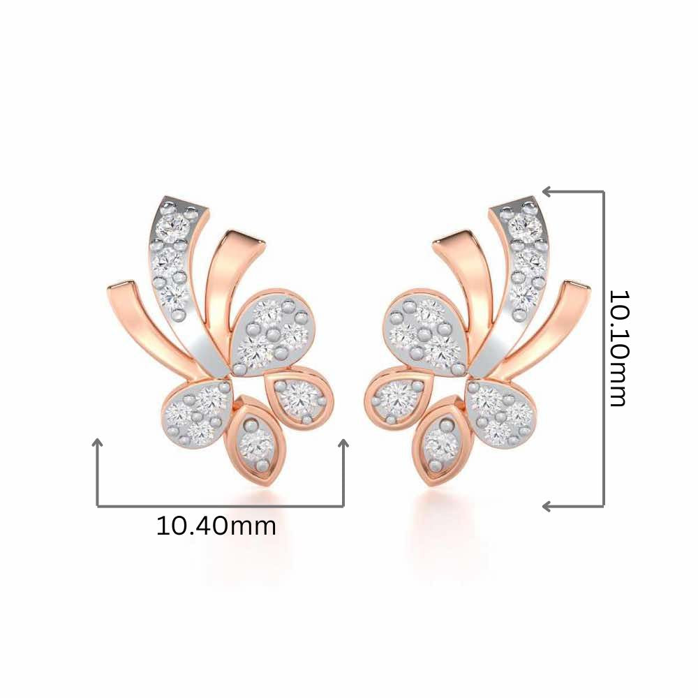Holy Serenade Silver Stud Earrings - Rose Gold - Image 2