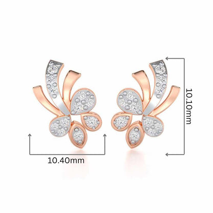 Holy Serenade Silver Stud Earrings - Rose Gold - Image 2