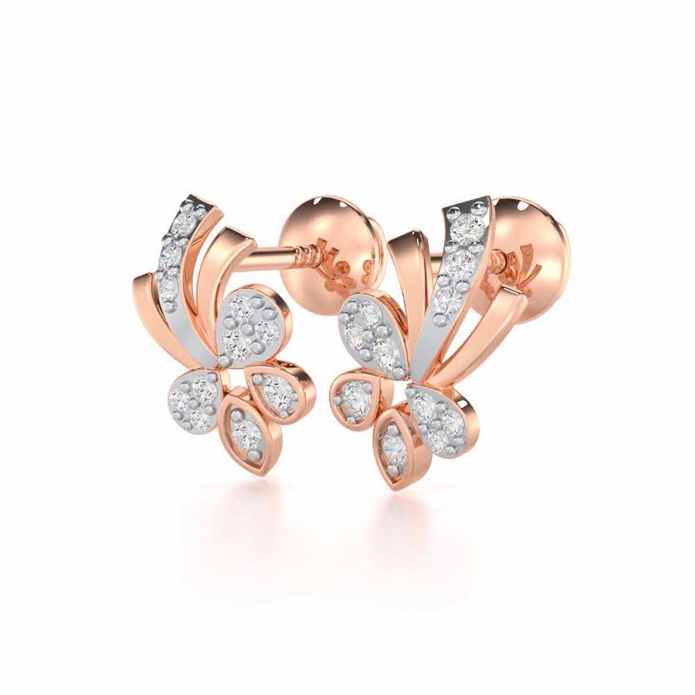 Holy Serenade Silver Stud Earrings - Rose Gold - Image 3