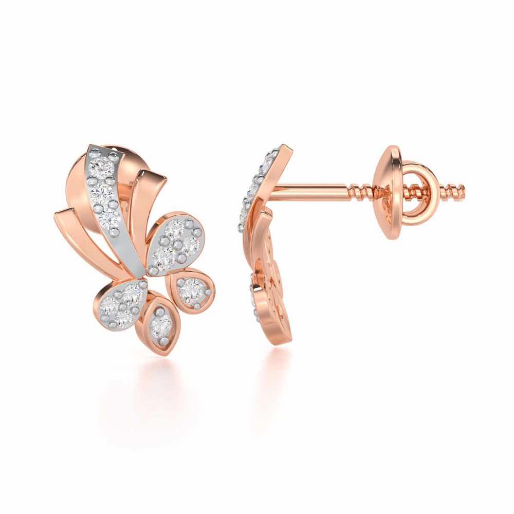 Holy Serenade Silver Stud Earrings - Rose Gold - Image 4