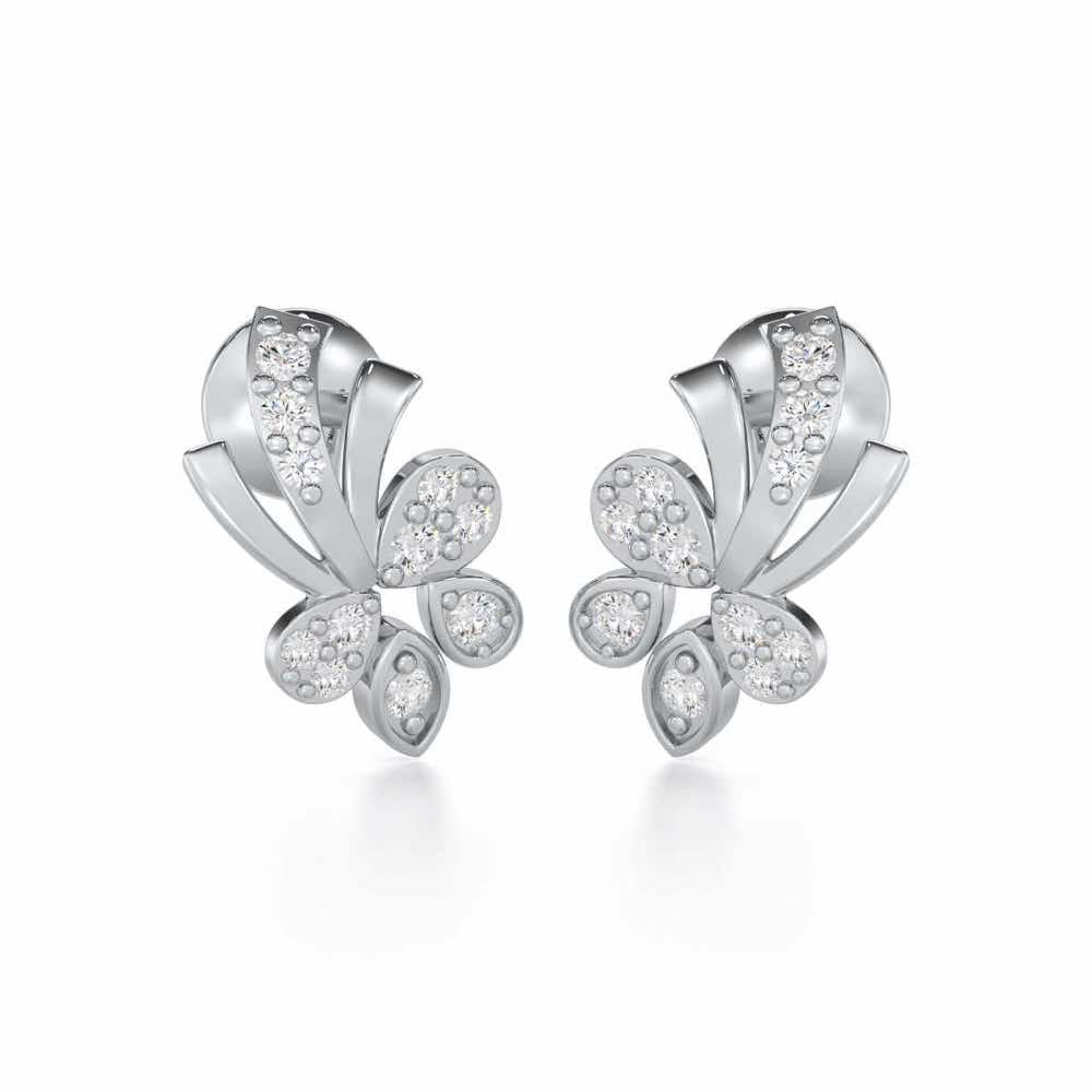 Holy Serenade Silver Stud Earrings - White Gold - Image 1