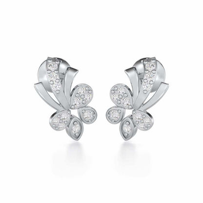 Holy Serenade Silver Stud Earrings - White Gold - Image 1