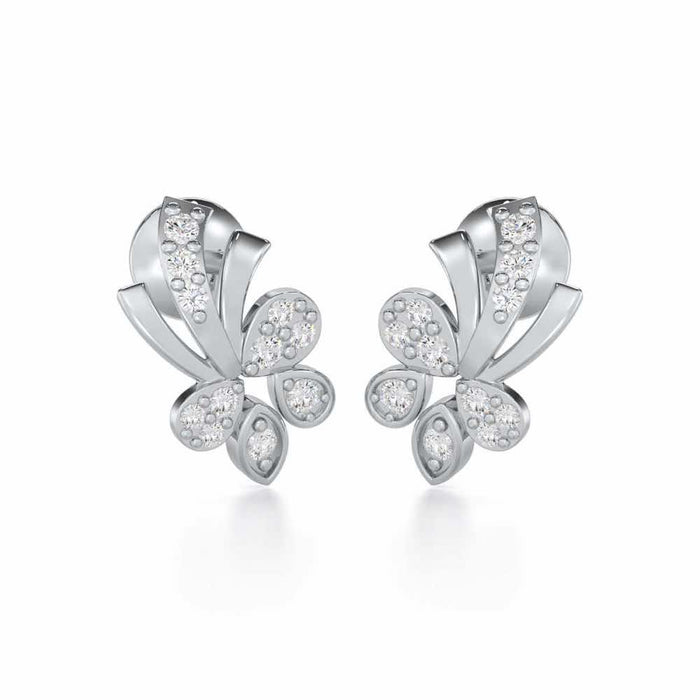 Holy Serenade Silver Stud Earrings - White Gold - Image 1
