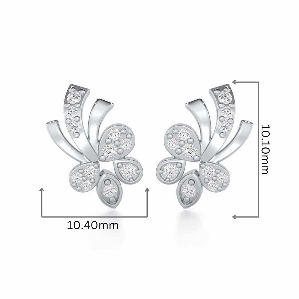 Holy Serenade Silver Stud Earrings - White Gold - Image 2